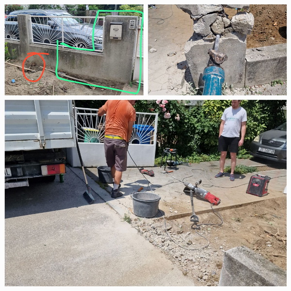 Rušenje ograde parapeta Zagreb