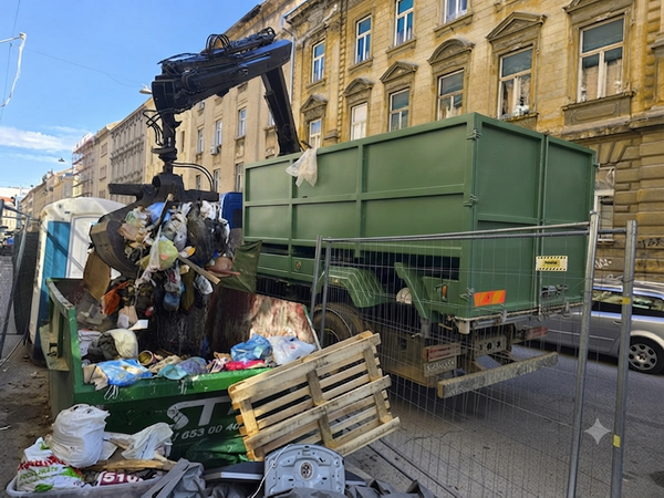Pražnjenje kontejnera kamionom centar Zagreb