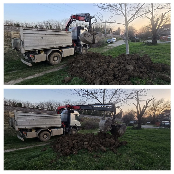 Dostava zemlje i prebacivanje grajfeom