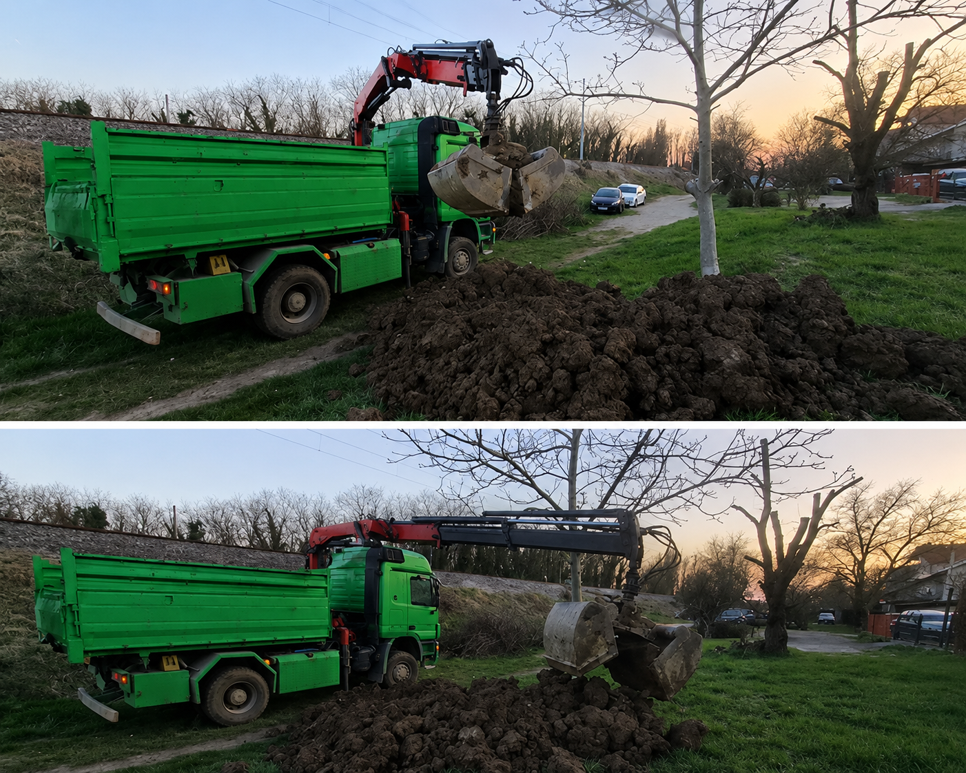 Dostava zemlje i prebacivanje grajfeom